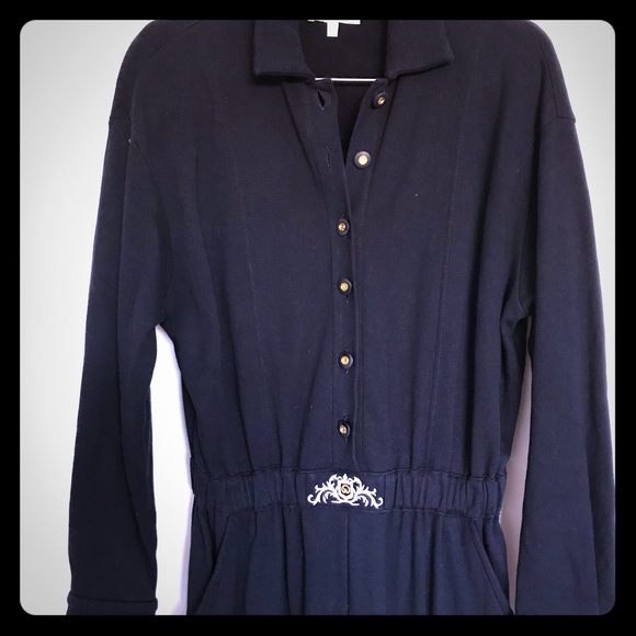 Vintage 1980s St. John Navy Blue Jumpsuit - Picture 1 of 6
